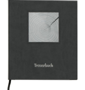 Kondolenzbuch 510090 schwarz 21x24cm 288 Seiten Ledereinband