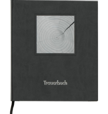 Kondolenzbuch 510090 schwarz 21x24cm 288 Seiten Ledereinband