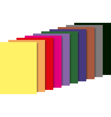 Fotokarton 2047127, sonnengelb/apricot/hellrot/pink/flieder/k&ouml;nigsblau/dunkelgr&uuml;n/mittelbraun/grau/schwarz, A3, 300g