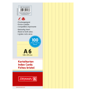 Karteikarten 102260110 gelb A6 liniert 190g 