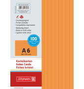 Karteikarten 102260140 orange A6 liniert 190g 