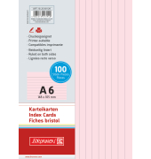 Karteikarten 102260120 rot A6 liniert 190g 