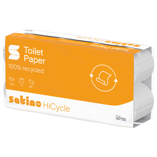 4000735375929 - Toilettenpapier HiCycle 067750 2-lagig weiß 250 Blatt Rolle 4000735375929 8 Stück