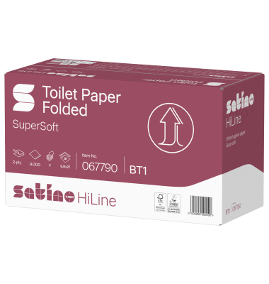 Toilettenpapier HiLine 067790, 2-lagig, hochwei&szlig;, 