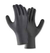Einweghandschuhe, Nitril, lebensmittelecht, schwarz, Gr&ouml;&szlig;e M,