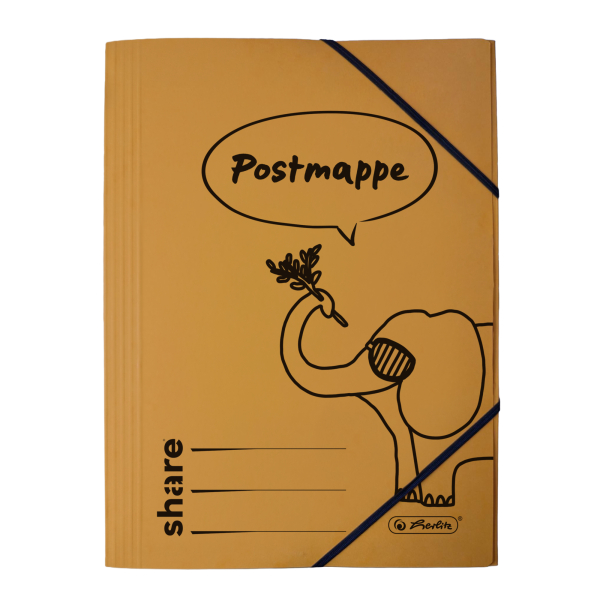 share Eckspannmappe made by Herlitz 4-0045 gelb Karton 330g, mit 3 Einschlagklappen 4057305079091 share