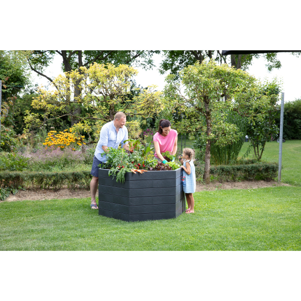 Hochbeet Ergo XL 75 125 x 145 x 75 cm stone Flora Wassersystem