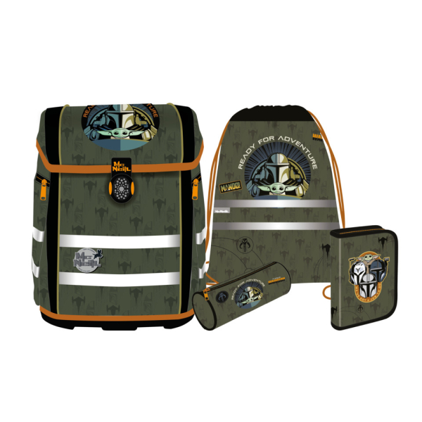 McNeill Schulranzen-Set 9658273000 Perfecto, Star Wars - Mandalorian, mit Einhand-Magnet-Schloss 4017245965892 McNeill