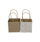 Geschenktasche 682393012200, allgemein, mit Tragehenkel, Bl&uuml;ten, 12cm x 12cm