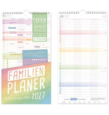 Familienplaner 2027 Rainbow
