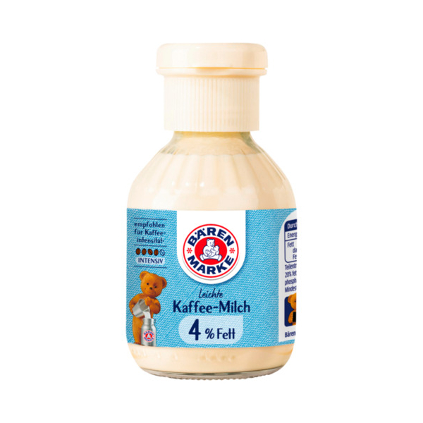 6 Stück Bärenmarke Kaffeemilch 6974340005, 4% Fett, 170g, Glasflasche 4045317053260 Bärenmarke