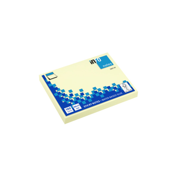 Info Global Notes Haftnotizen 5657-01, 100x75mm, gelb, rechteckig 4011169510107 Info Global Notes 12 Stück