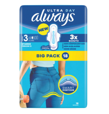 Damenbinden Long Plus mit Fl&uuml;geln 18 ST