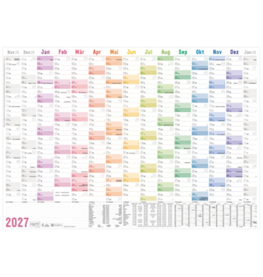 Wandkalender 11425-1, 1 Jahr/ 1 Seite, 