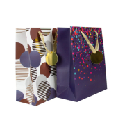 Geschenktasche 58661, allgemein, mit Trageband / Geschenkanh&auml;nger, Punkte/Kreise, 26cm x 32cm