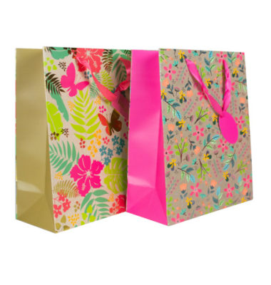 Geschenktasche 58676, Blumen/Schmetterling, 260mm x 320mm