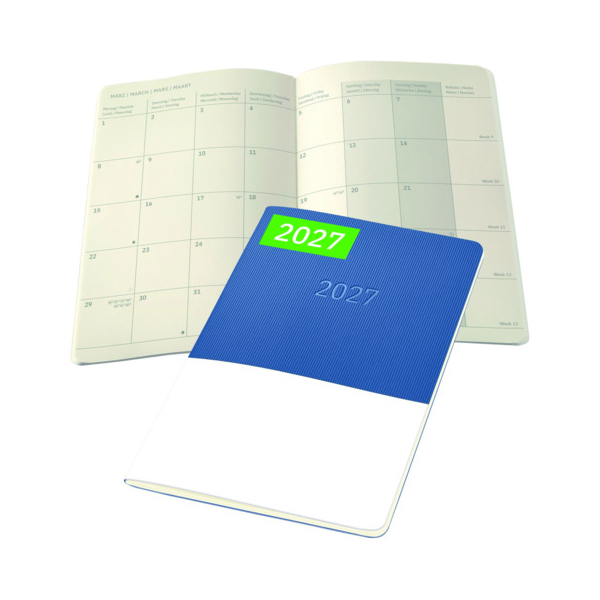 5 x Sigel Monats-Kalenderheft Conceptum 2027 Softcover dunkelblau 64 S
