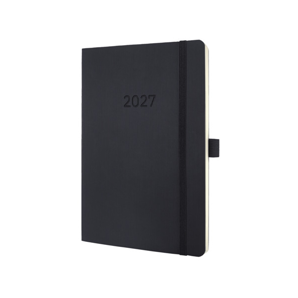 3 Stück Sigel Buchkalender C2722, Conceptum, schwarz, 1 Woche / 2 Seiten, 13,5x21cm (ca. A5), 2027 4004360765568 Sigel