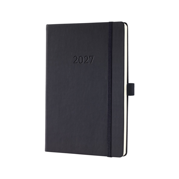 3 Stück Sigel Buchkalender C2719, Conceptum, schwarz, 1 Woche / 2 Seiten, 14,8x21,3cm (ca. A5), 2027 4004360766077 Sigel
