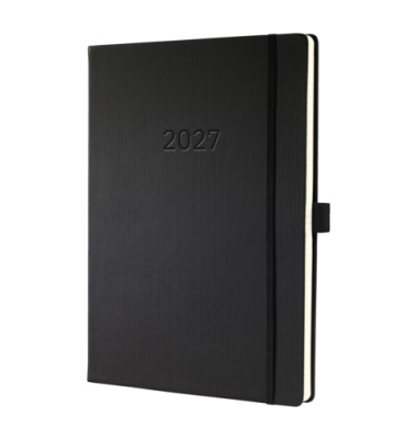 Buchkalender C2718, Conceptum, schwarz, 1 Woche / 2 Seiten, 22,5x31,5cm (ca. A4+), 2027