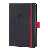 Buchkalender C2709, Conceptum, schwarz, rot, 1 Woche / 2 Seiten, 10,8x15,1cm (ca. A6), 2027