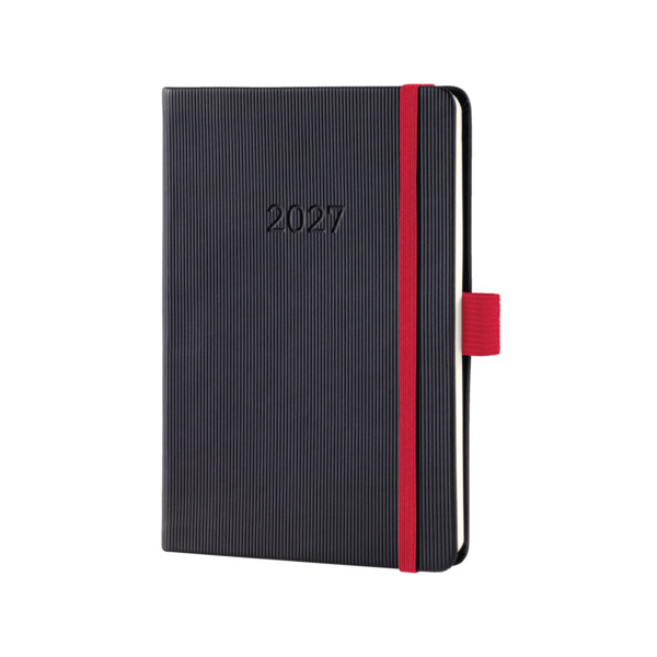 3 Stück Sigel Buchkalender C2709, Conceptum, schwarz, rot, 1 Woche / 2 Seiten, 10,8x15,1cm (ca. A6), 2027 4004360766190 Sigel