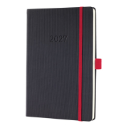 Buchkalender 2027 A5 schwarzrot