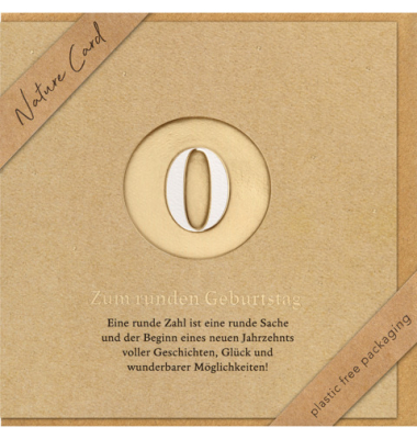 Geburtstagskarte Zahl 0