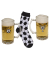 Geschenkset Fu&szlig;ball Glas u. Socken