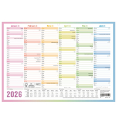 Tafelkalender 11368-5, 6 Monate / 1 Seite, 