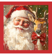Weihnachtlicher Zelltuchserviette  Santa