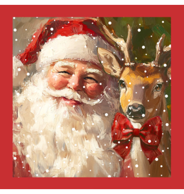 Weihnachtlicher Zelltuchserviette  Santa