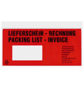 Lieferscheintaschen 10030400250 Din Lang "LIEFERSCHEIN - RECHNUNG" selbstklebend 