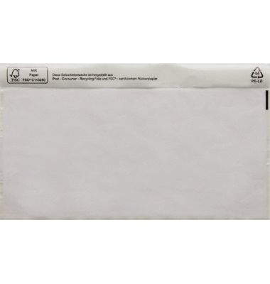 Lieferscheintaschen 2FVDO402020 Din Lang ohne Aufdruck selbstklebend 