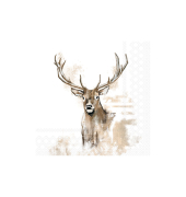 Motivservietten 13317875, mehrfarbig / Hirsch, 3-lagig, 33x33cm