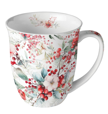 Weihnachtlicher  Kaffeebecher 0,4l Winterbeeren