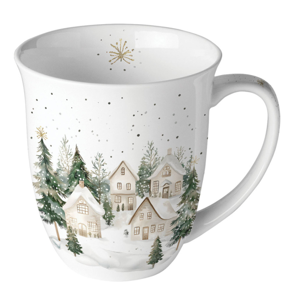 Ambiente Weihnachtlicher  Kaffeebecher 0,4l Häuser 8712159232622 Ambiente