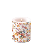 Kerze 9cm bunte Bl&auml;tter