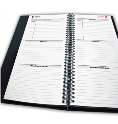Fristenkalender 2019 TK2, schwarz, A5, Ma&szlig;: 105 x 297