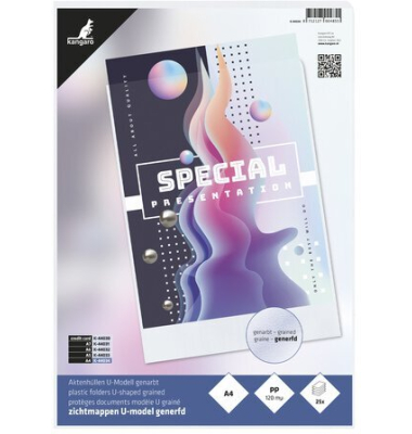 Ausweish&uuml;lle A4 PP 120mic transparent genarbt 25 St&uuml;ck