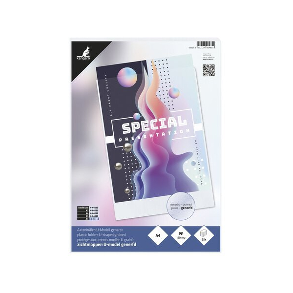 Alpedia Ausweishülle A4 PP 120mic transparent genarbt 25 Stück 8712127004855 Alpedia 25 Stück