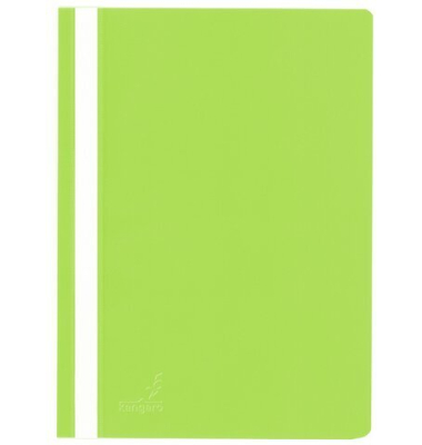 Schnellhefter Kangaro Standard-PP Einfarbig K-22037, A4, gr&uuml;n, Kunststoff, -, Vorderdeckel transparent