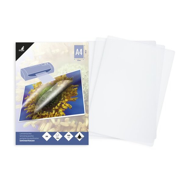 Kangaro Laminierfolien K-16008, A4, 216x303mm (BxH), 100 mic, glänzend 8712127025140 Kangaro