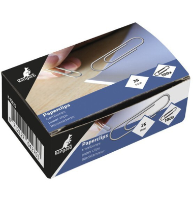 B&uuml;roklammer 25 mm rund 100  St&uuml;ck&uuml;ck, verzinkt