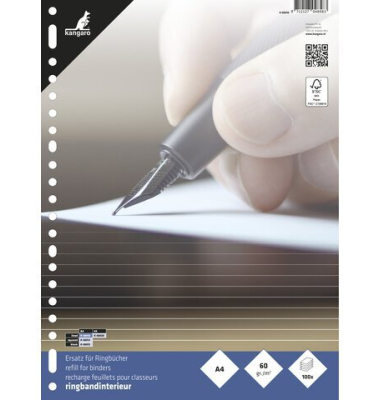 Ringbucheinlagen K-56010, liniert, A4, 60g, 23-fach-Lochung