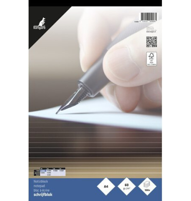 Briefblock K-5504, ohne / liniert, A4, 60g, blau, 100 Blatt