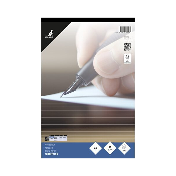 Kangaro Briefblock K-5504 / liniert, A4, 60g, blau, 100 Blatt 8712127049061 Kangaro