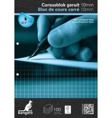 Briefblock K-5404, ohne / kariert, A4, 90g, schwarz/blau, 100 Blatt
