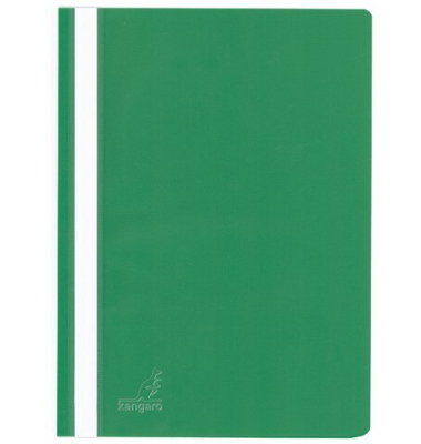 Schnellhefter Kangaro Standard-PP Einfarbig K-22055, A4, dunkelgr&uuml;n, Kunststoff, Vorderdeckel transparent
