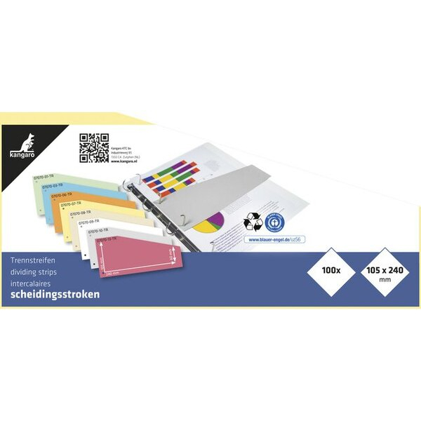 Kangaro Trennstreifen 07070-07-TR Trapez gelb 180g gelocht 24x10,5cm 8712127078221 Kangaro 100 Stück